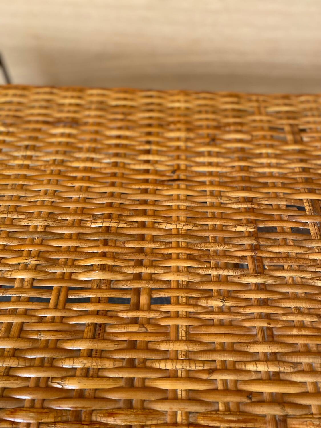 Small vintage rattan table