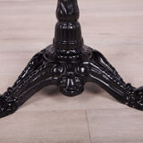 Art nouveu cast iron and marble pedestal table