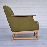 1970s, Danish lounge chair, wool, oak