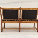 1950s, Scandinavian bench-sofa, ash wood, wool, original condition.