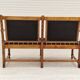 Années 1950, banquette-canapé scandinave, bois de frêne, laine, état d'origine.
