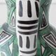 Spanish ceramic pitcher from the mid-century Mudéjar style in green and black, Punter.