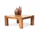 Table basse brutale vintage du milieu du siècle en chêne
