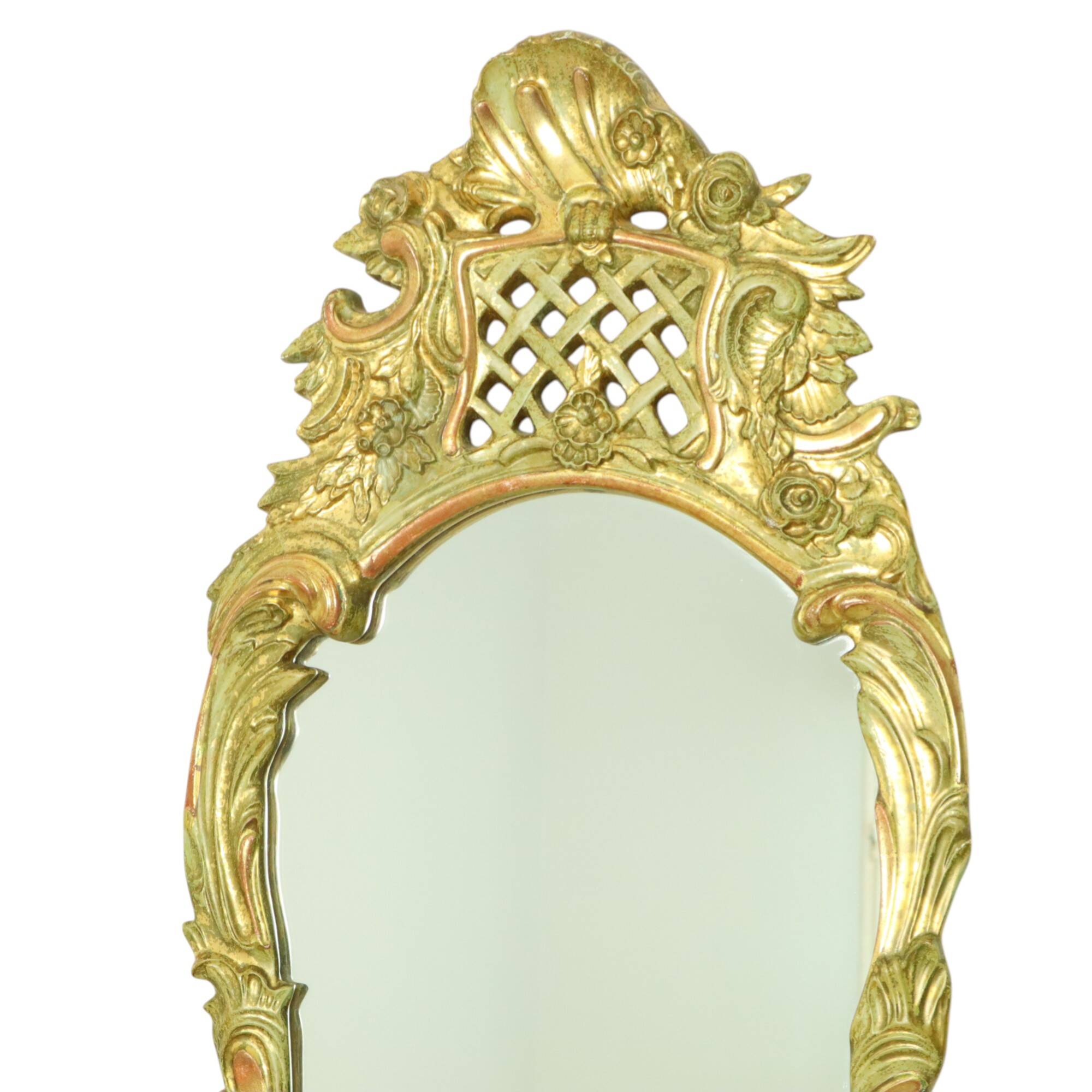 Large Swedish Mirror Gold Leaf Gilded Classic Rococo Style 119cm