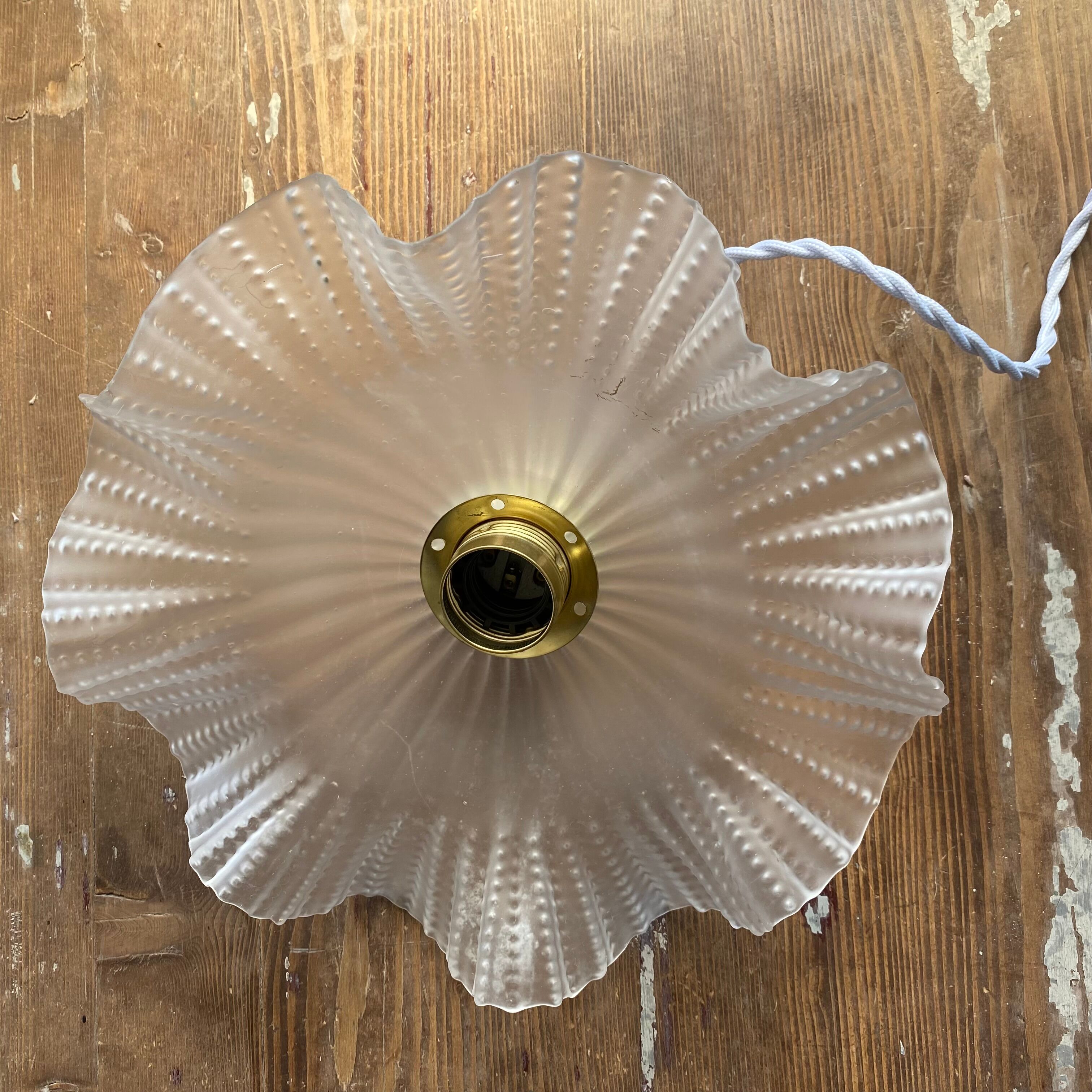 Suspension lamp opaline flower