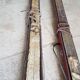 Nordic skiing in wood and skin former