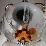 5-branched chandelier with Mazzega globes