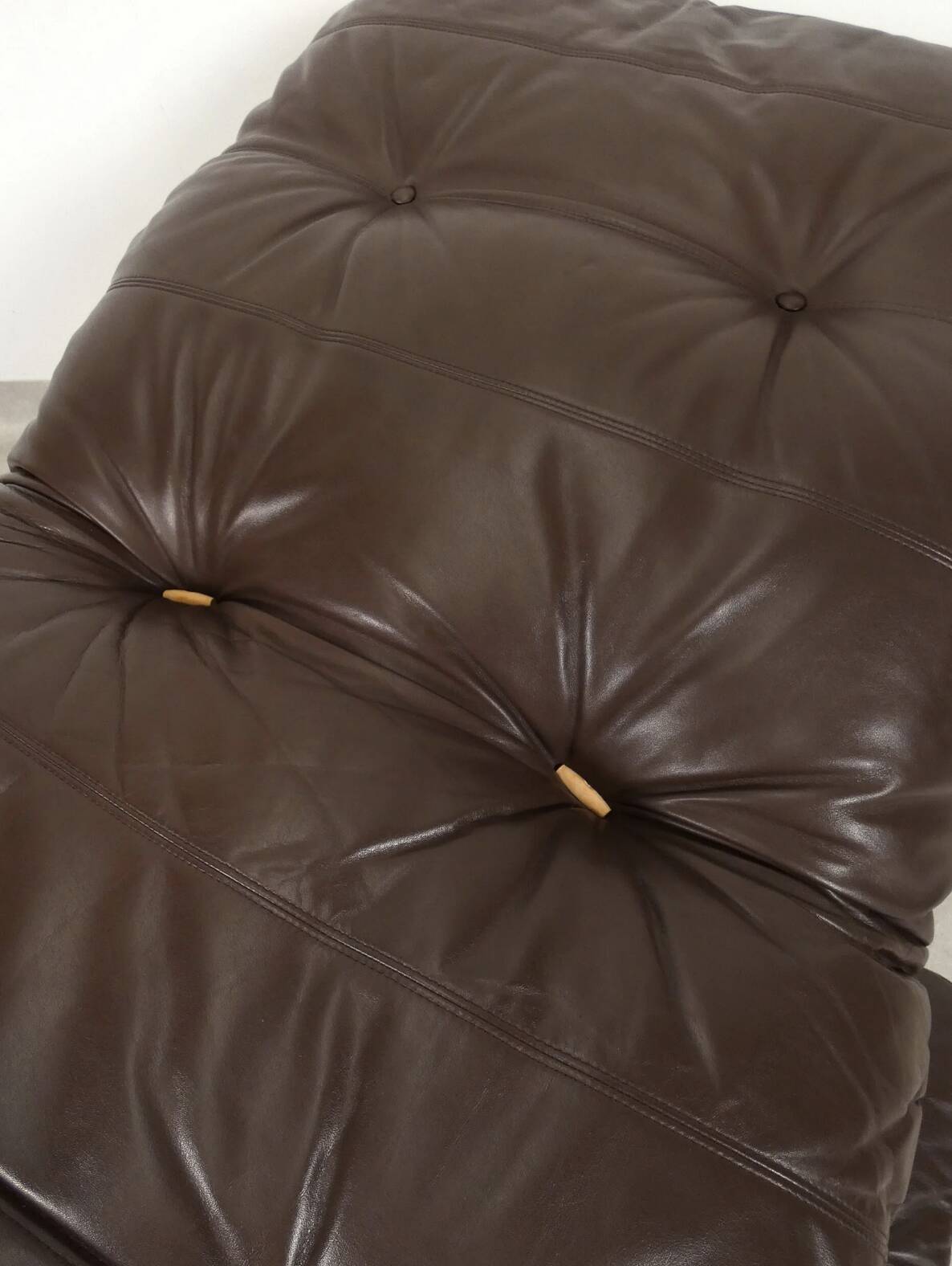 Ligne Roset Marsala - fauteuil and ottman - brown leather