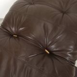 Fauteuil et ottoman Marsala en cuir marron par Michel Ducaroy pour  Ligne Roset