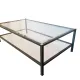 Vintage coffee table Pierre Vandel forest green & gold 70's