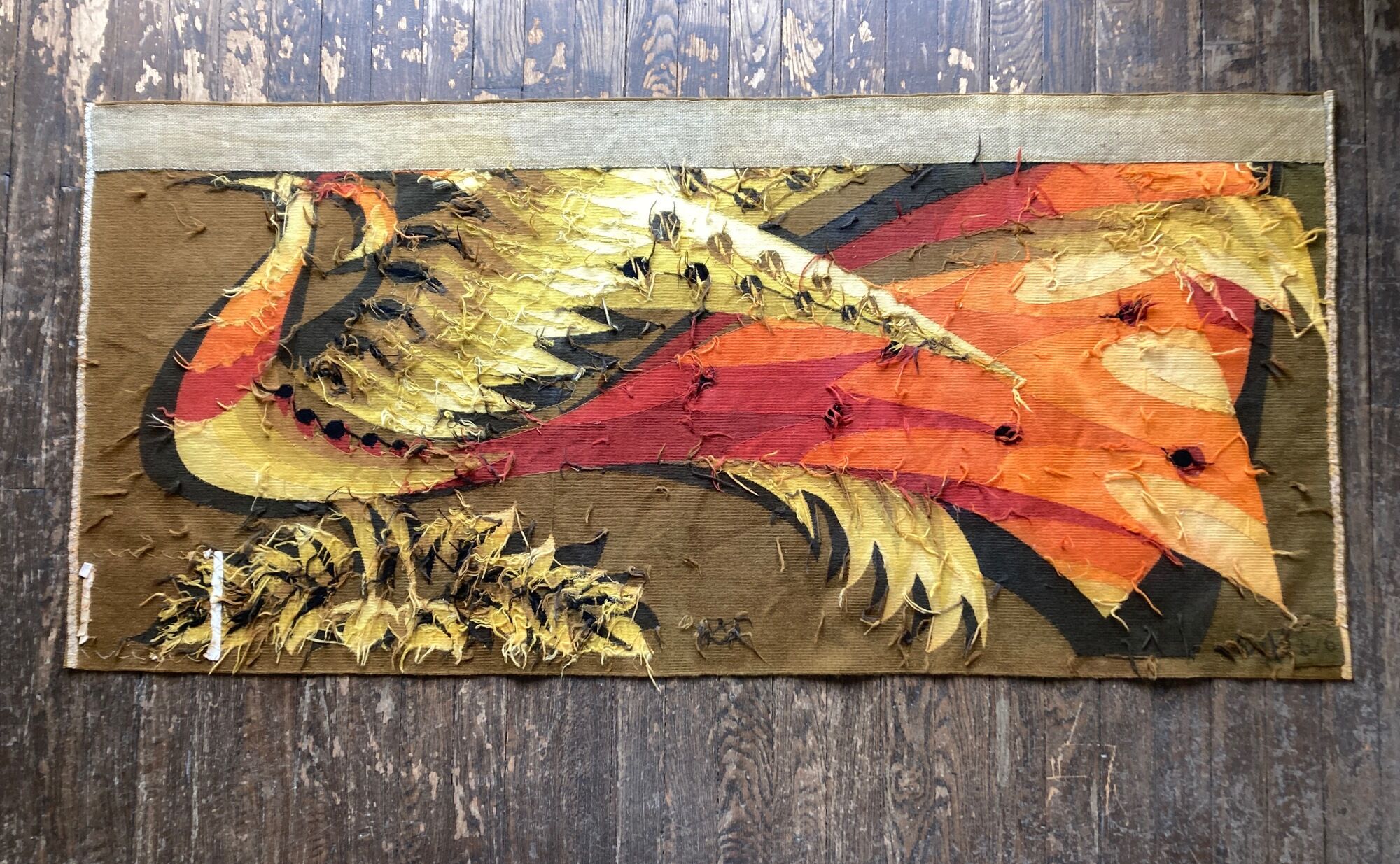 Aubusson tapestry Bleynie midcentury Atelier Andraud 6/6