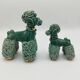 Lot of 2 royal poodles in 1960s spaghetti ceramic
