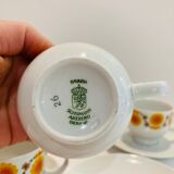 X4 porcelain cups bavaria schumann arzberg germany 70s -sun pattern-retro-kitchen