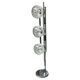 Vintage Italian Floor Lamp in Chromed Metal and Glass with Three Faded Shades
