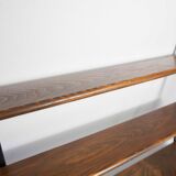 Wall shelf string 1960 3 solid wood tops black and brown