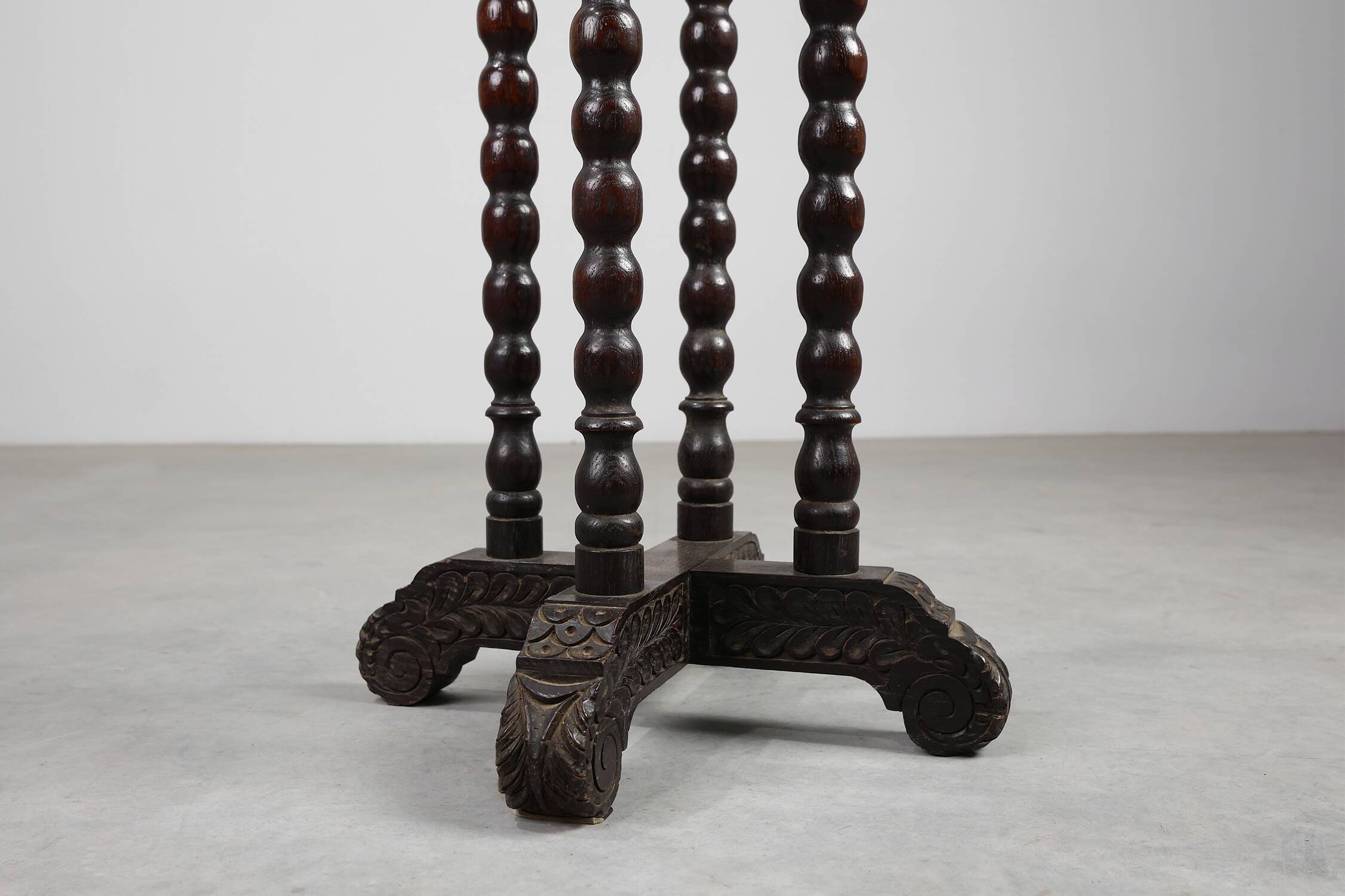 French octagonal Rustic Baroque Oak Side Table, circa 1850