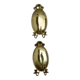 Pair of Swedish brass wall sconces from the mid-century.