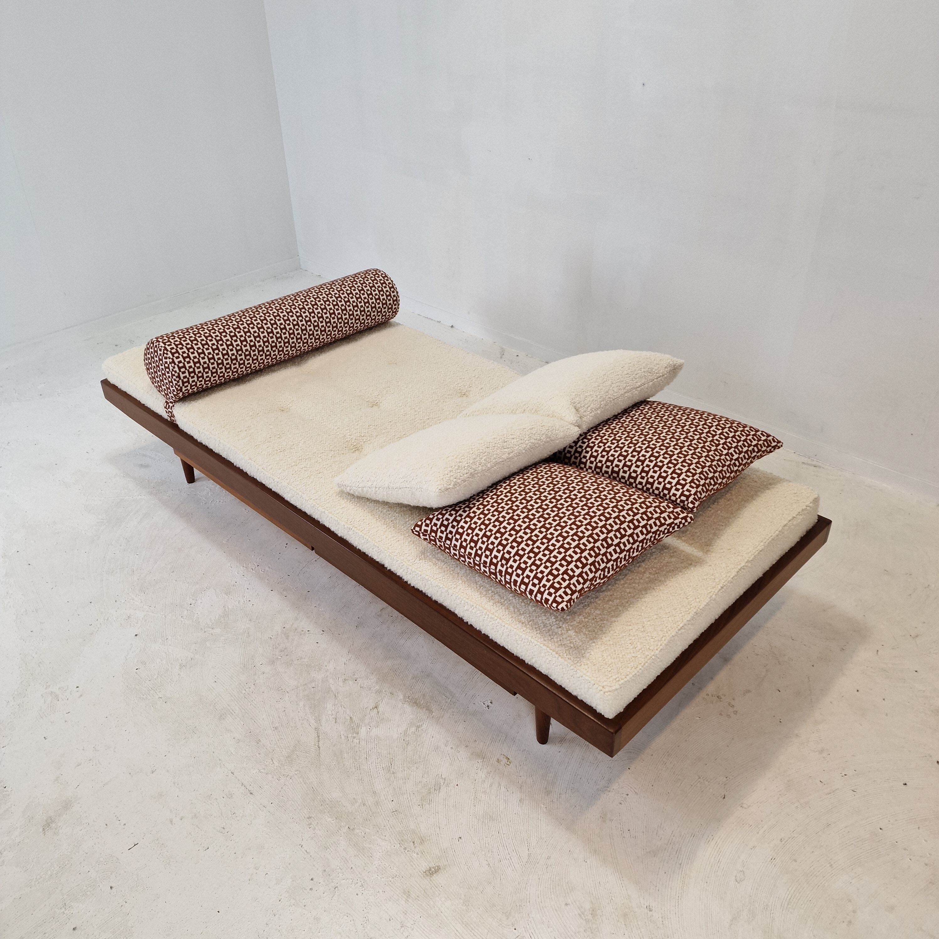 Teak Daybed with Hermes Cushions and Bolster, 1960s