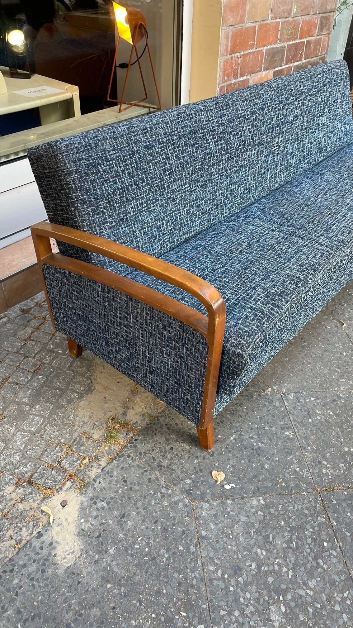 Daybed sofa from the 60s in wood and fabric