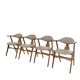 Suite de 4 chaises vintage en corne de vache - Louis van Teeffelen, tissu De Ploeg