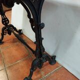 bistro table with cast iron base and marble top