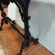 bistro table with cast iron base and marble top