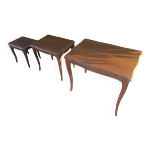 Lot de 3 tables gigognes - bois
