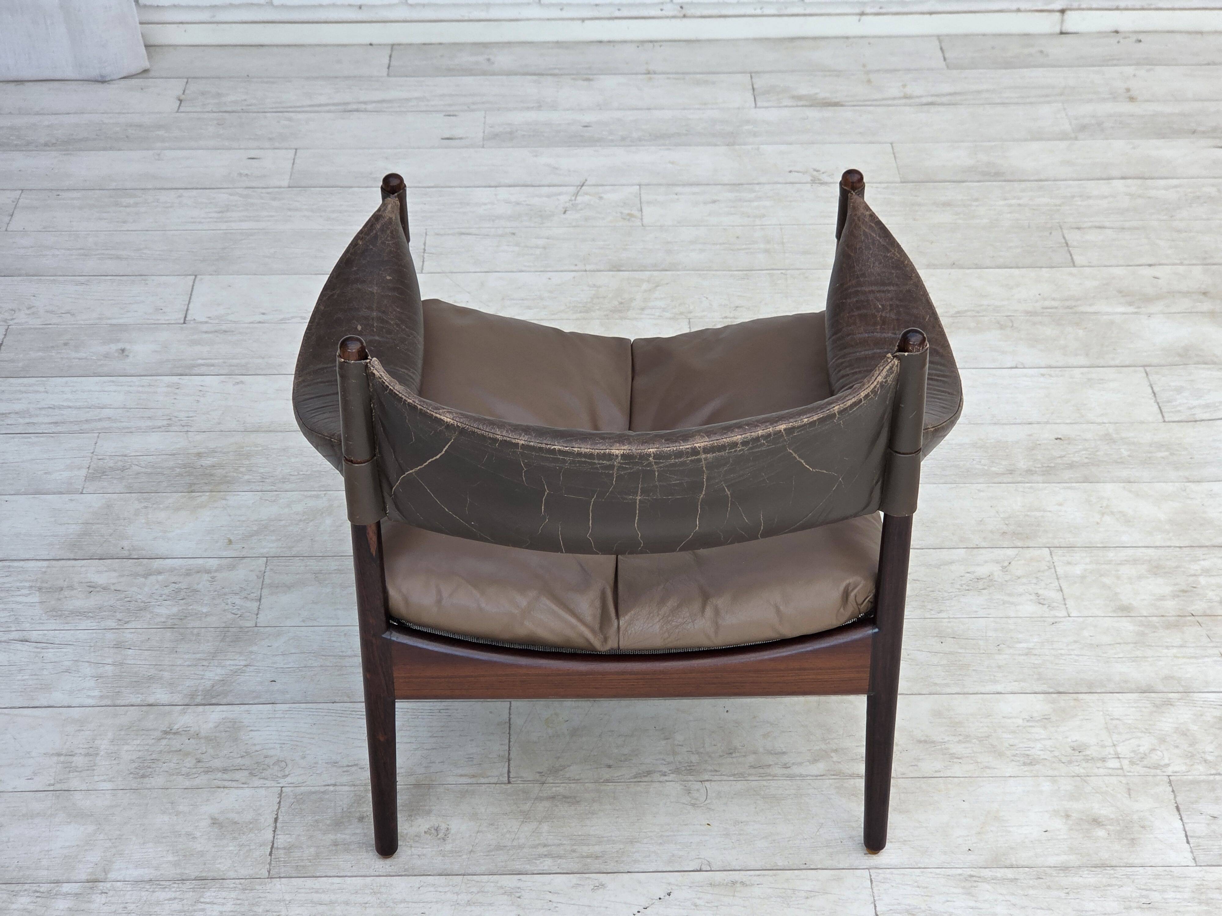 Années 1970, design danois par Kristian Vedel, fauteuil modèle "Modus".