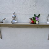 Shabby chic wall shelf in solid oak