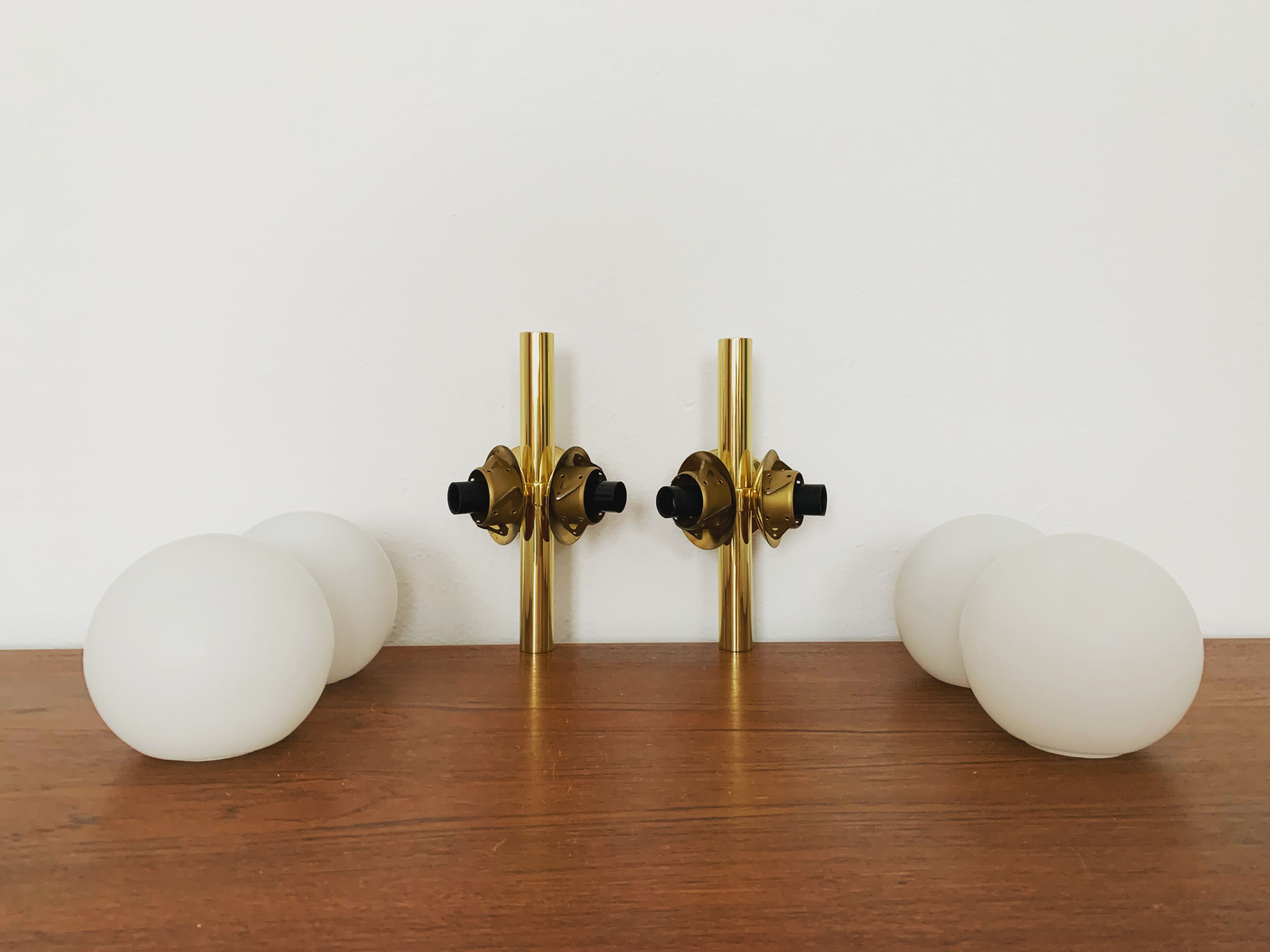 Set of 2 brass Sputnik sconces by Kaiser Leuchten