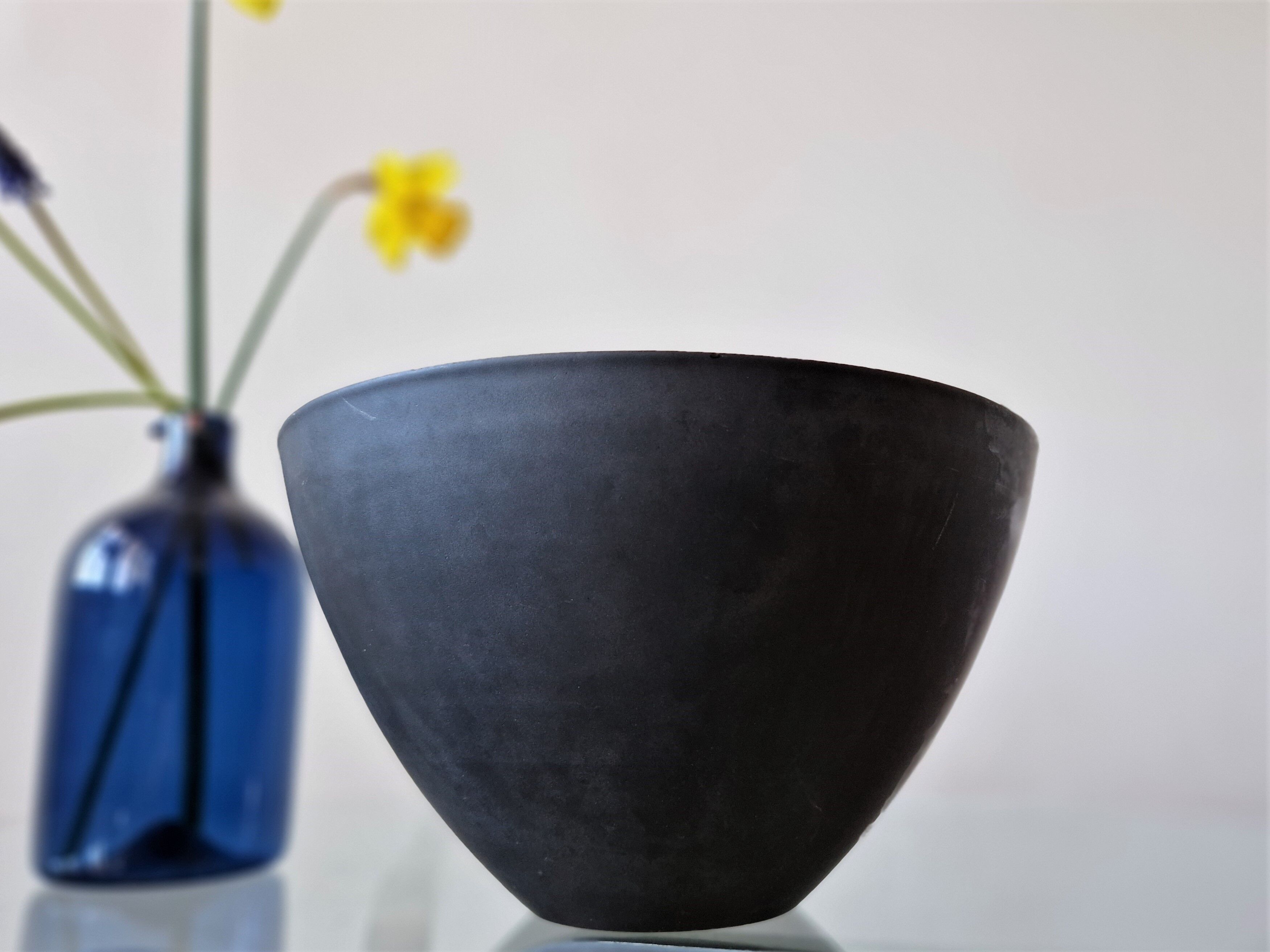 Black and Green Krenit Bowl by Herbert Krenchel for Torben Ørskov & Co, Denmark, 1953