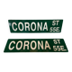 Pair of USA Corona enameled sheet metal street signs