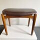 Stool in wood & leather 50/60