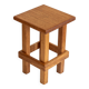 Modernist stool in framiré wood⎮70s