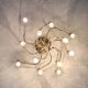 Mid century modern 3-level brass spiral brass chandelier, 1960s