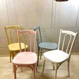 Vintage Thonet bistro chairs – pastel colours