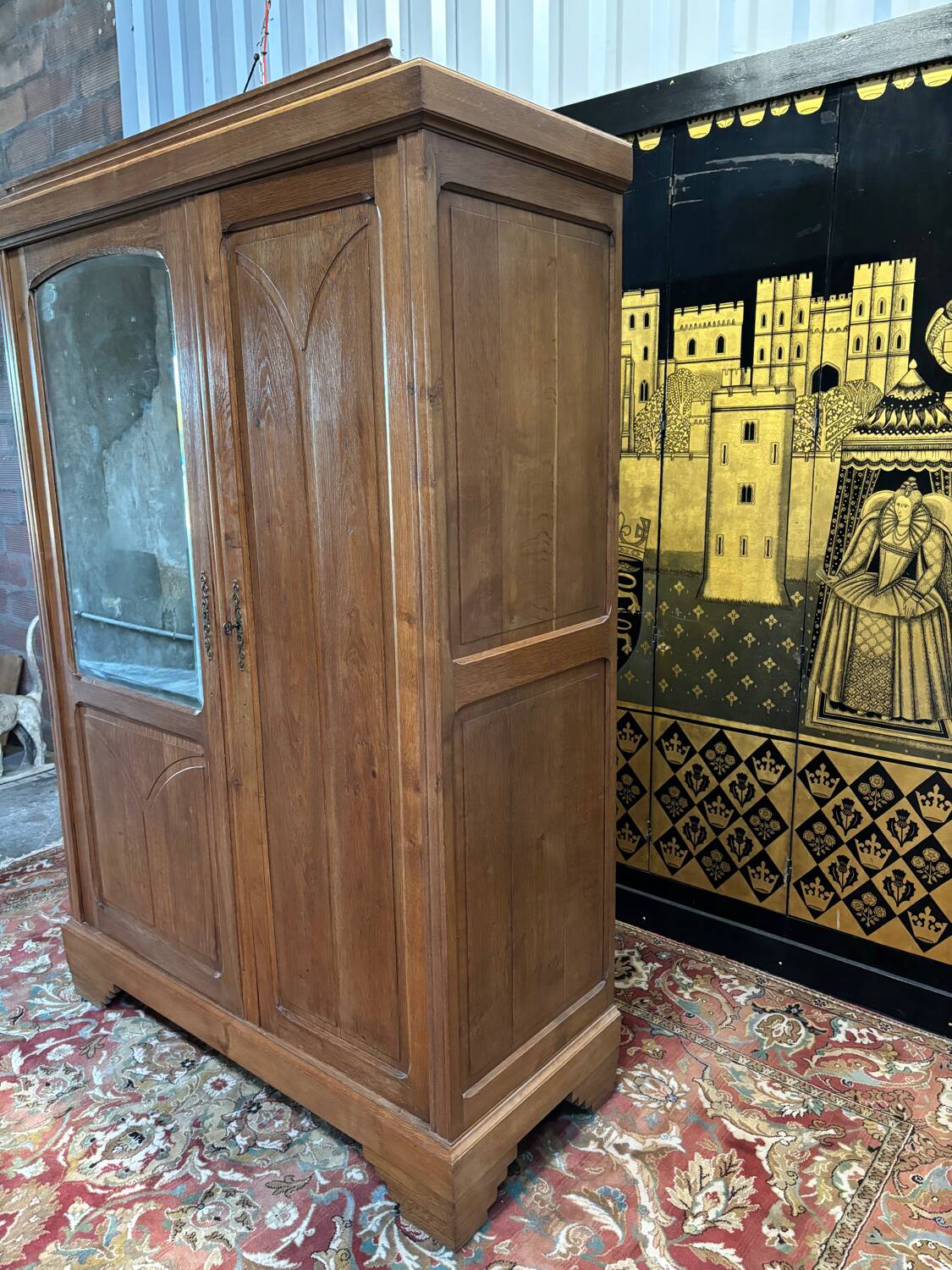Art deco oak wardrobe