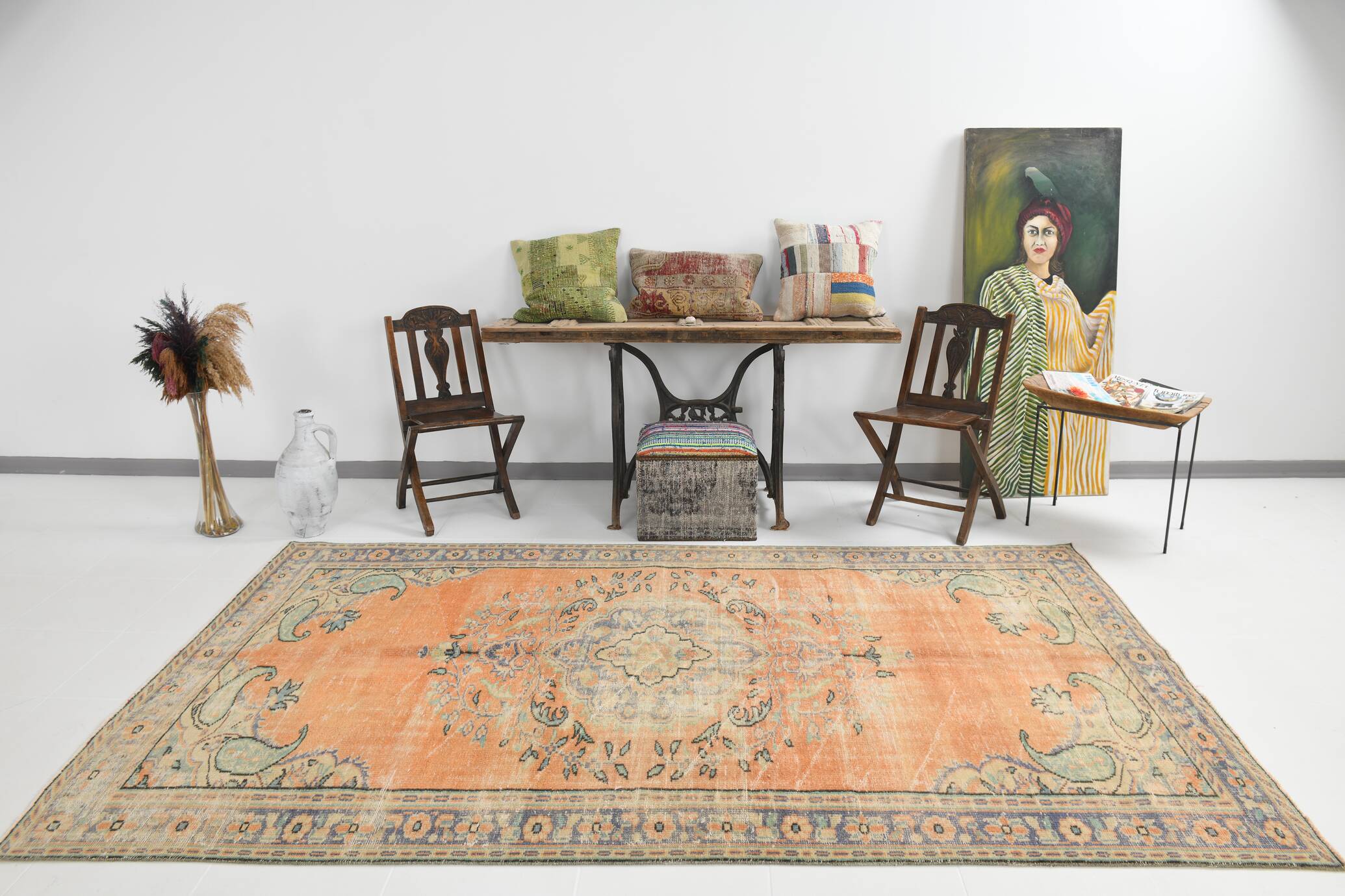 6x10 Paste Orange Classic Vintage Rug, 180x300Cm SK 3476