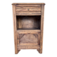 Bedside table and its original patina or small accent piece.