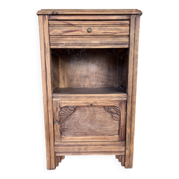 Bedside table and its original patina or small accent piece.
