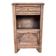 Bedside table and its original patina or small accent piece.