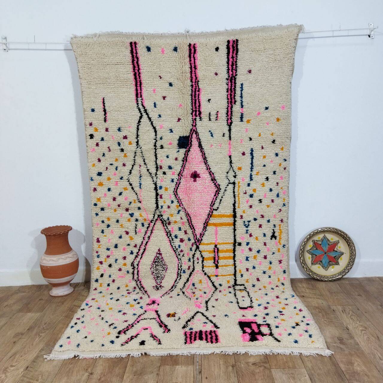 Handmade Moroccan Berber rug 253 X 143 CM