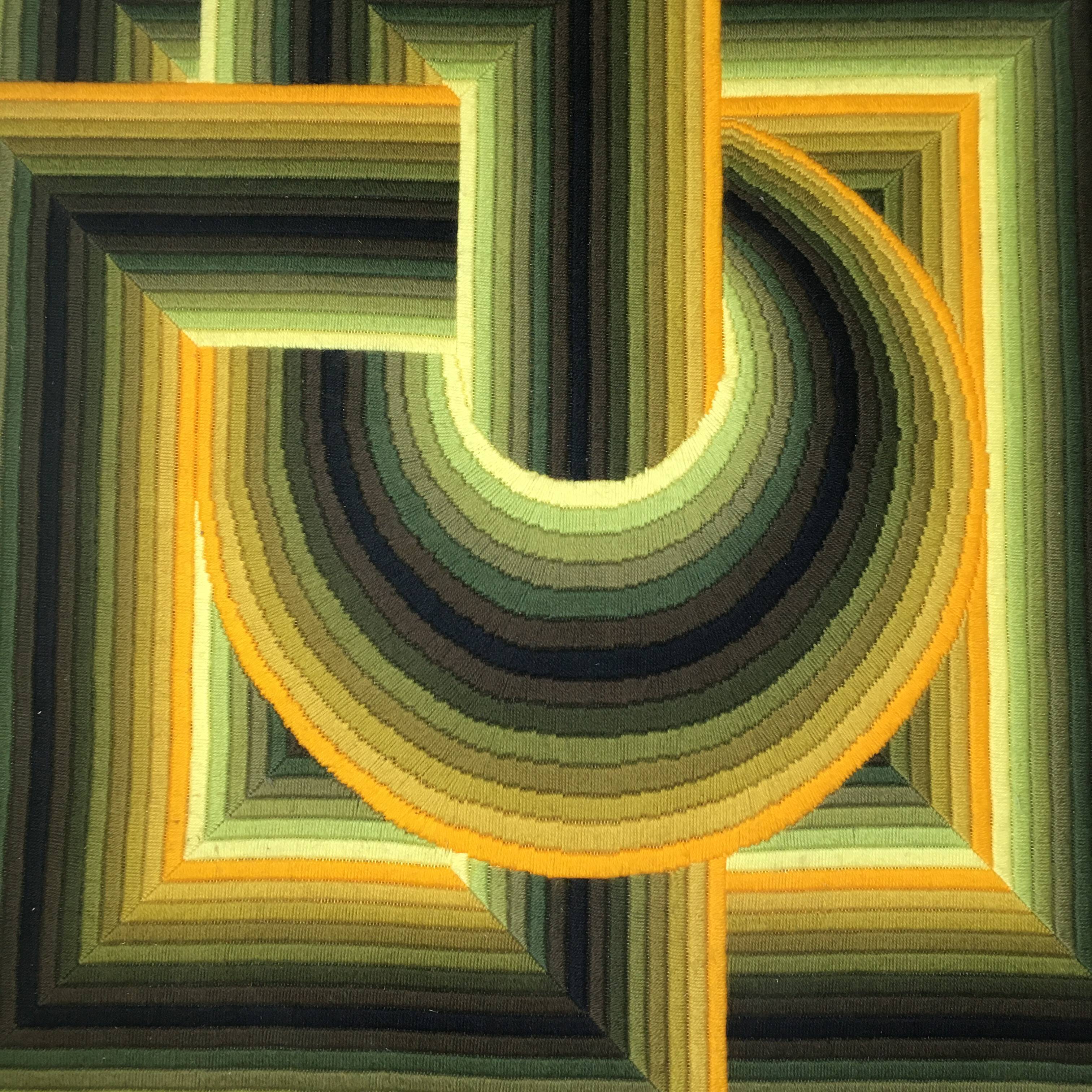 Kinetic vintage tapestry Patrice Allard pop art 1970