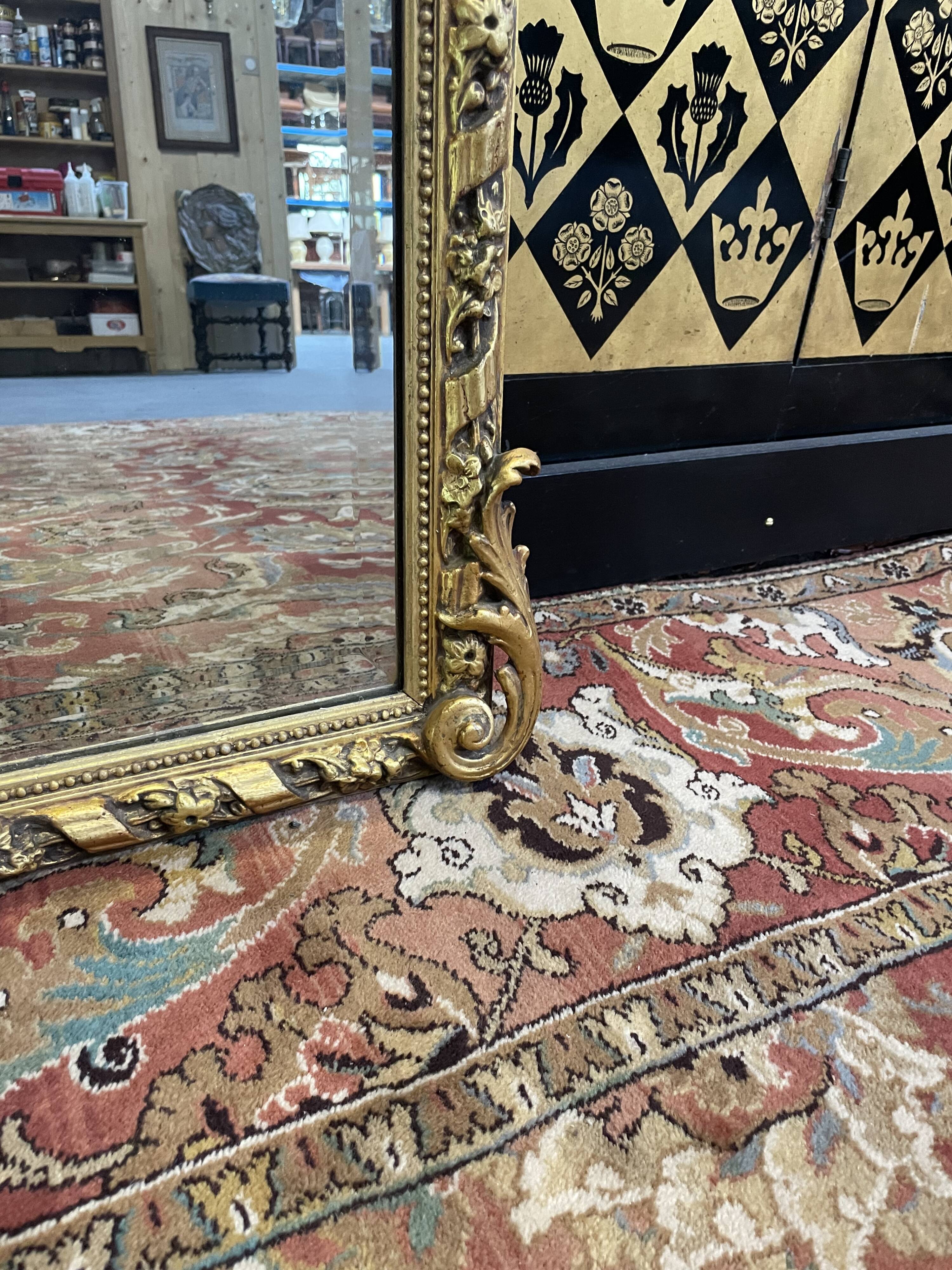 Napoleon III era mirror with gold leaf