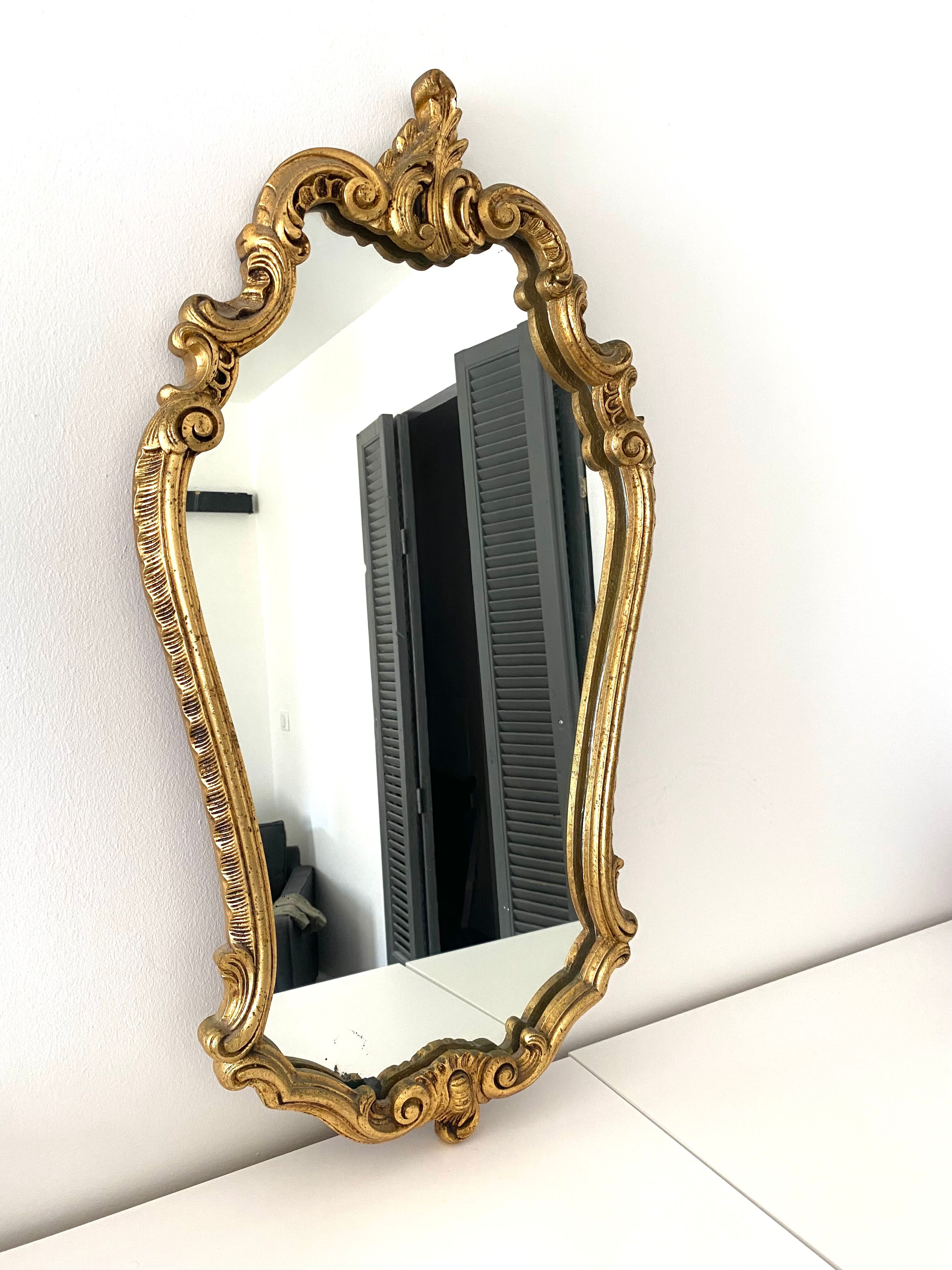 Vintage baroque style mirror, 84x43 cm