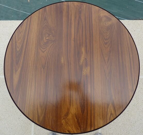 VINTAGE round coffee table in metal and wood