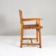 19th century oak and cognac leather brutalist castellana spanish armchair