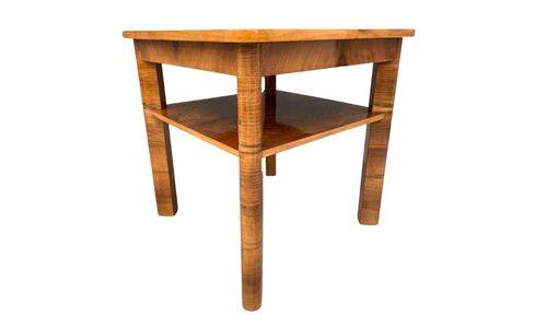 Table basse Art déco à deux niveaux en chêne massif, années 1930