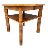 Table basse Art déco à deux niveaux en chêne massif, années 1930
