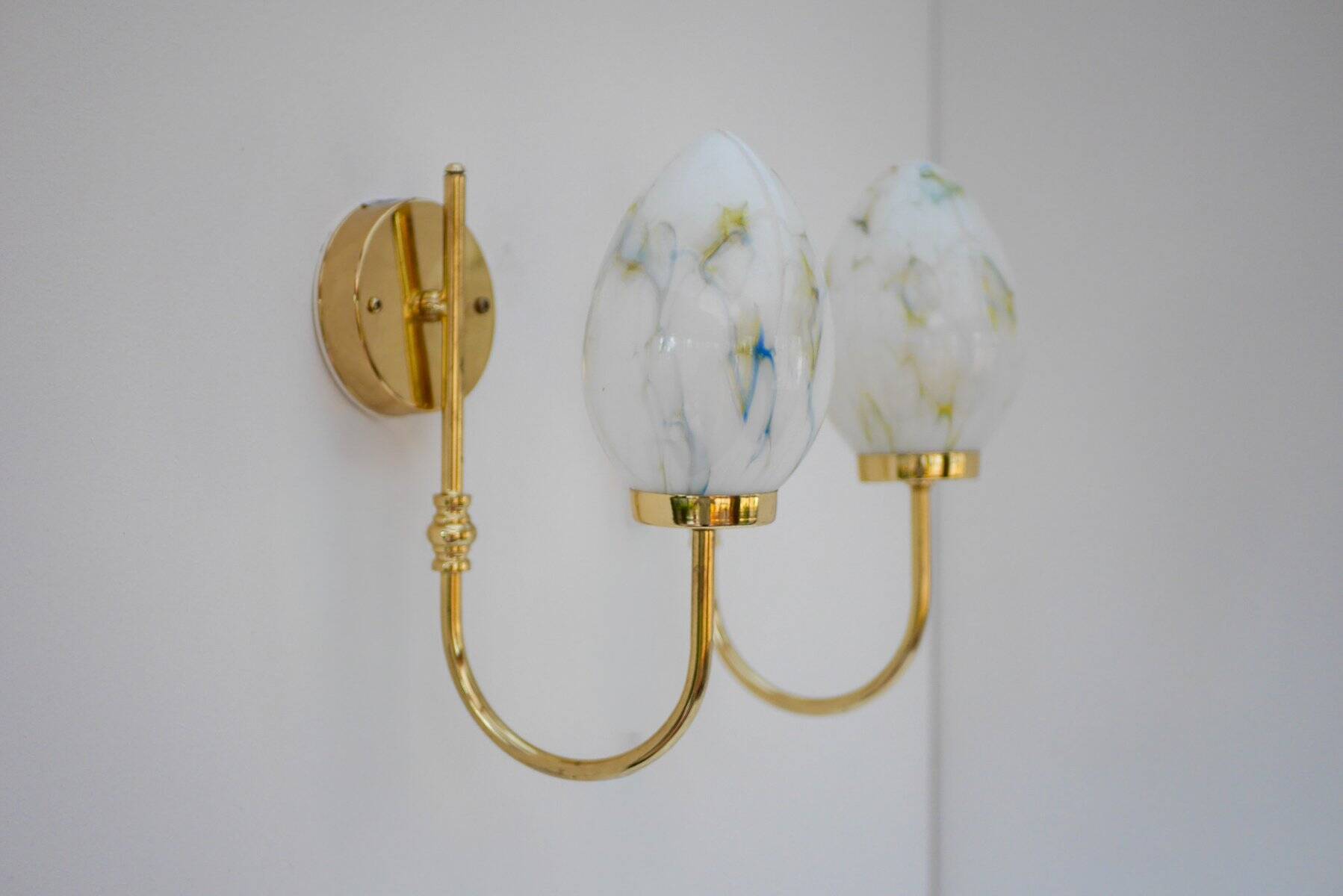 Vintage Scandinavian wall lights, 1980s, set of 2